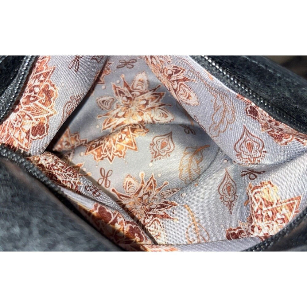 HOBO Black Leather Crossbody Bag Adjustable Strap Zip Top Organizer Purse - Picture 10 of 12